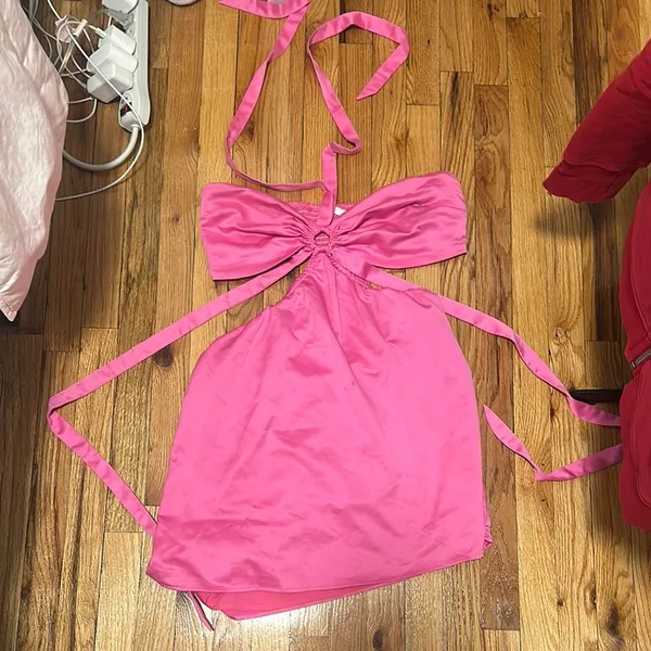 MORE TO COME Kristen Halter Mini Dress in Pink - Image 6