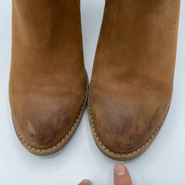 Blondo Brown Block Heel Side Double Zip Boots Womens 9.5 Fall Suede Leather - Image 5