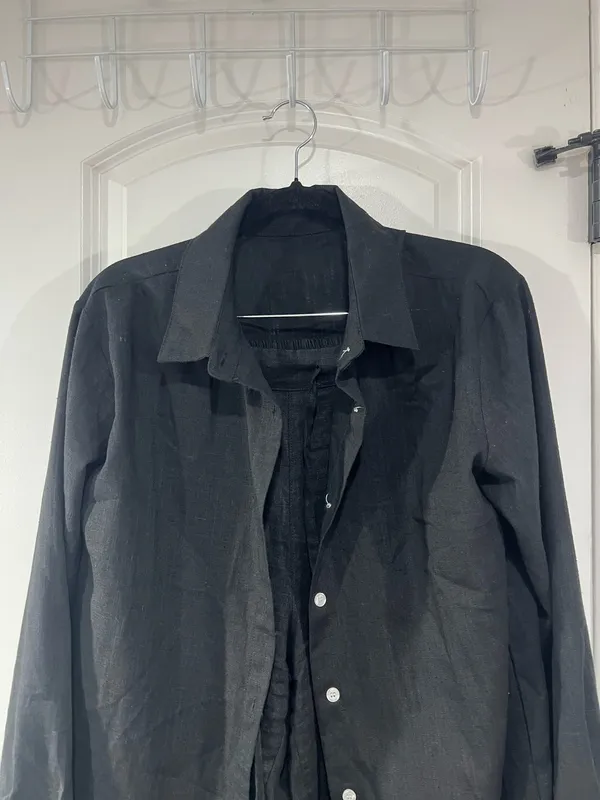 Brand New linen Set , pants and Top Black Size M - Image 9