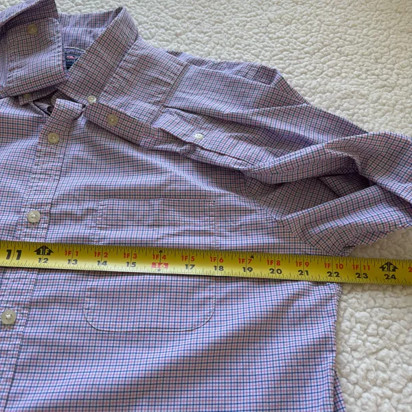 Vineyard Vines Purple White Micro-Gingham Plaid Button Up Classic Preppy coastal - Image 4