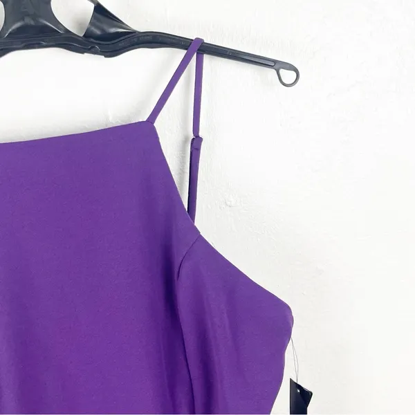 LULUS Great Things Purple Ruffled Trim High Neckline Bodycon Dress XL Party Boho - Image 10