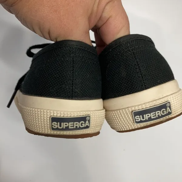 Superga canvas sneakers black & cream size‎ 7 - Image 5