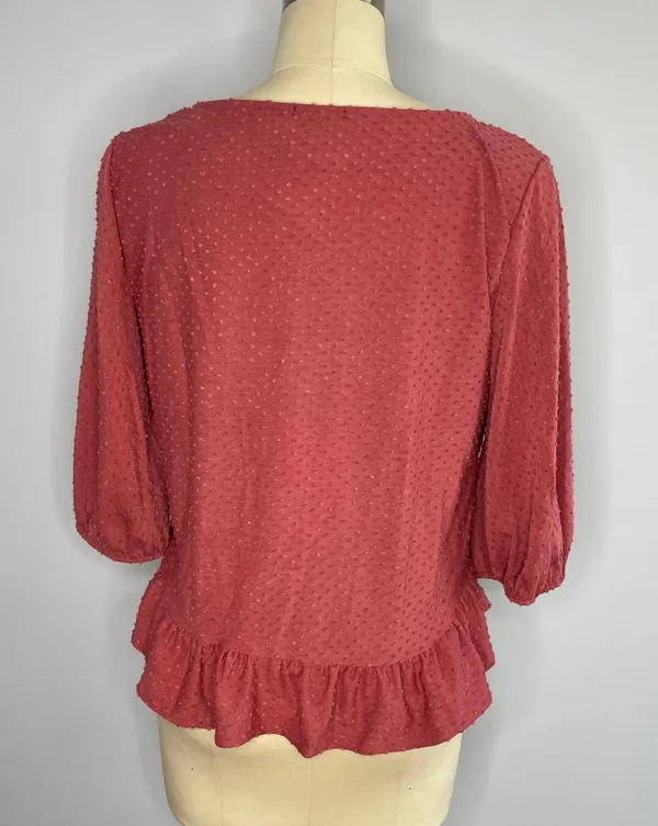 W5 Chenille Blouse with Ruffle Peplum- Size L- NWT - Image 6