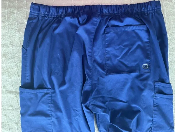 Wonder wink medical scrub pants bottoms size small petite blue purple straight - Image 4
