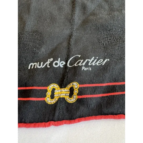 Cartier Gemstone Motif Silk Square Scarf Luxury Jewelry Print Red Gold - Image 9