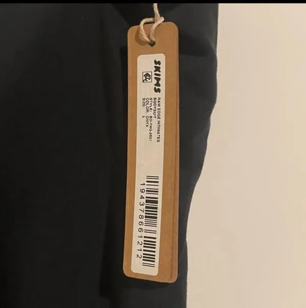 Skims Nwt Raw Edge Intimates Bodysuit Onyx L - Image 3