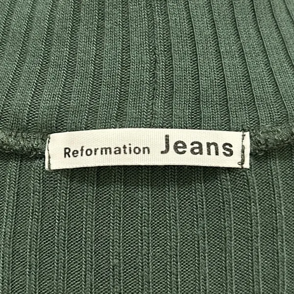 Reformation Ribbed Knit Leia Mock Turtleneck Top in Sage Gren New Size Small - Image 9