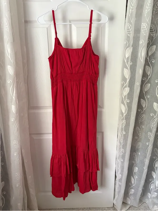Paige Tiered midi Dress with Smocked Waist women size 10 cotton blended - Image 8