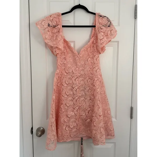 House of CB Verity Impatiens Pink Lace Mini Dress Women’s Size Large TALL - Image 3