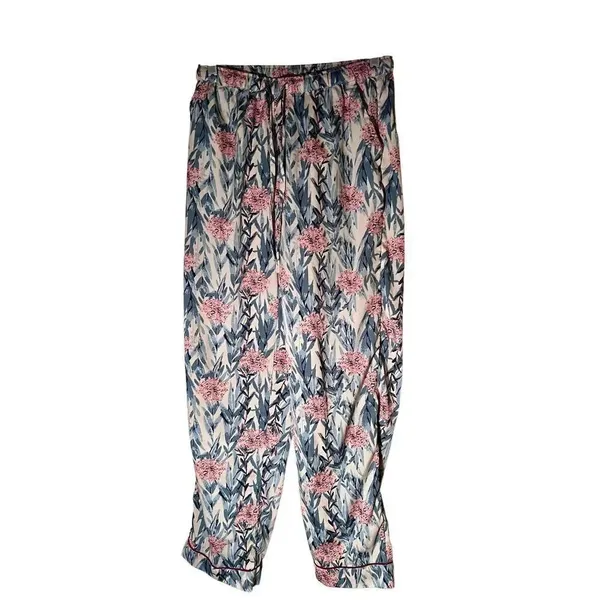 Cynthia Rowley Tropical Floral Pajamas S 2 Pc Capris Button Up Top Short Sleeves - Image 2