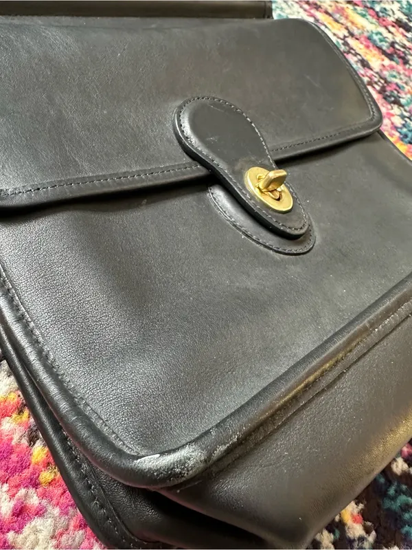 Coach Vintage Willis Leather Purse Removable Strap Black 9927 - Image 7