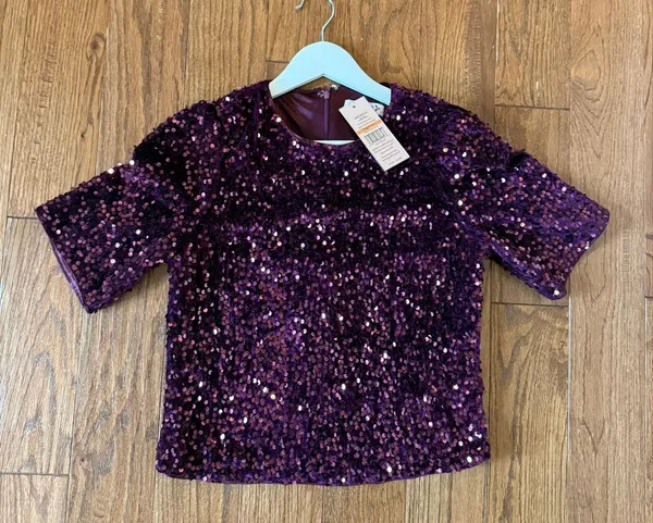 Nanette Lepore NWT purple sequin top size small - Image 7