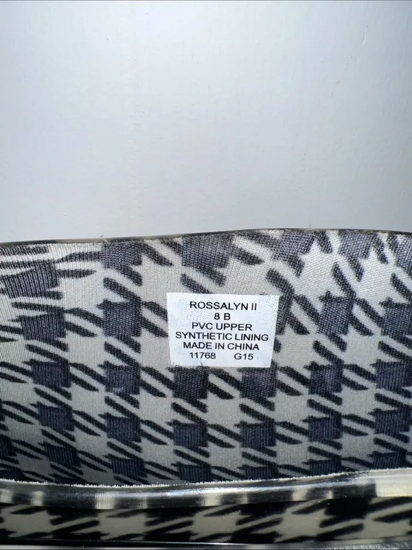 Lauren Ralph Lauren Black and White Houndstooth Knee-High Rain Boots Size 8B - Image 6
