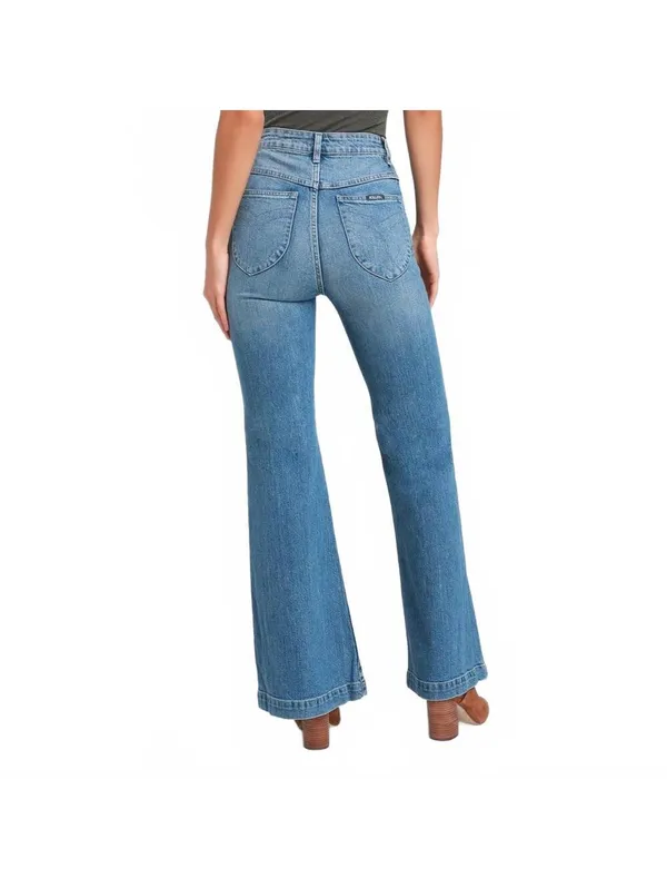 Rolla's Eastcoast High-Rise Flare Jeans Light Wash Blue Denim Women's Size 26 - Image 3