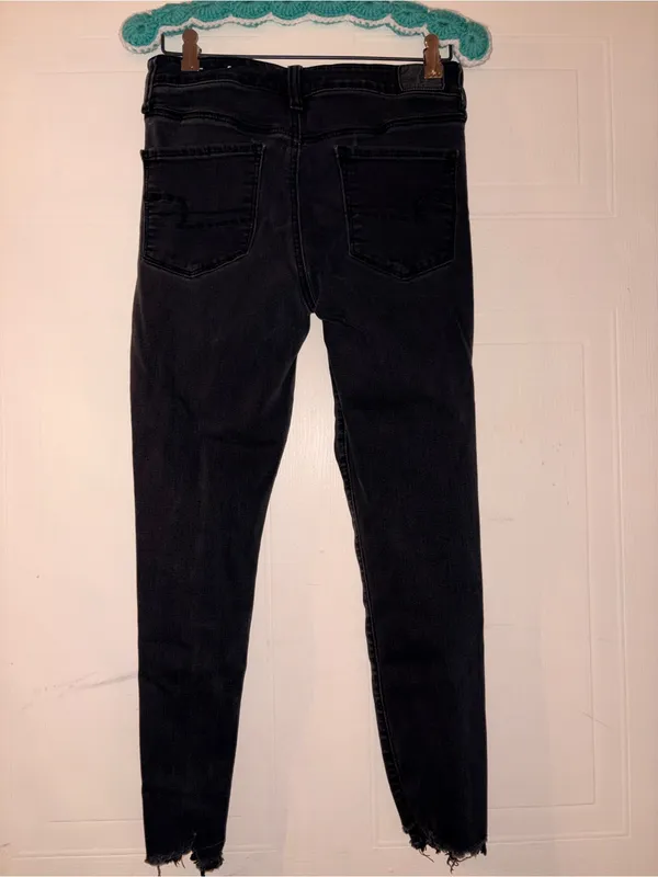 American Eagle Outfitters Black Distressed Skinny Jeans - Image 3