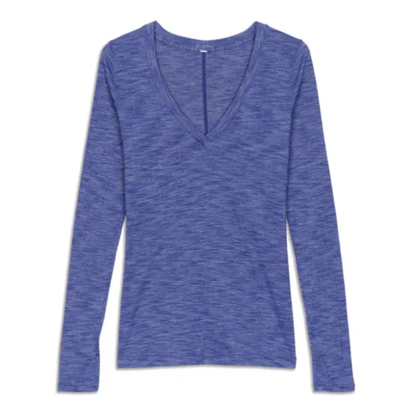 Lululemon &Go Everywhere Long Sleeve V-Neck‎ Long Sleeve Top Size 4 Activewear - Image 2