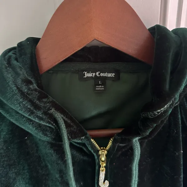 Y2K Juicy couture emerald velour black label tracksuit set- large - Image 4