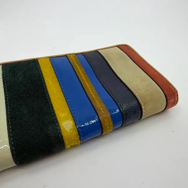 Tory Burch Striped Zip Continental Blue Leather Wallet - Image 8