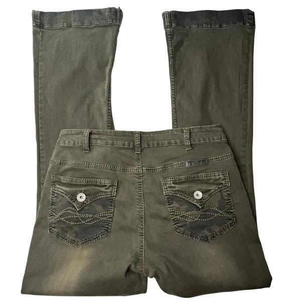 Cowgirl Tuff Tuff Flex Olive Green Trouser Flare Jeans 32x33 Western Coastal - Image 5