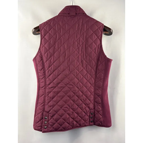 Women’s Market & Spruce Small Burgundy Quilted Puffer Vest - Image 3