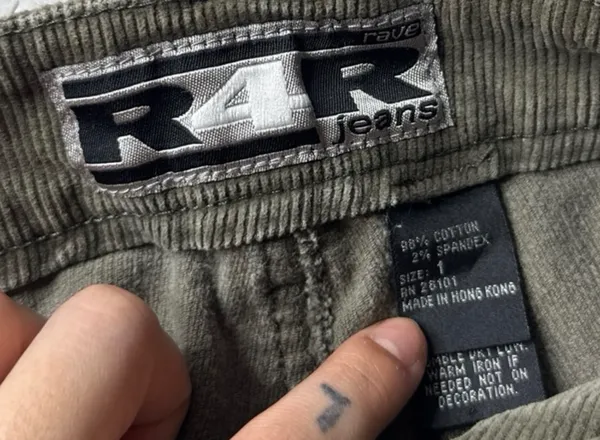 Y2K Cargo Corduroy Pants Green Size XXS - Image 2