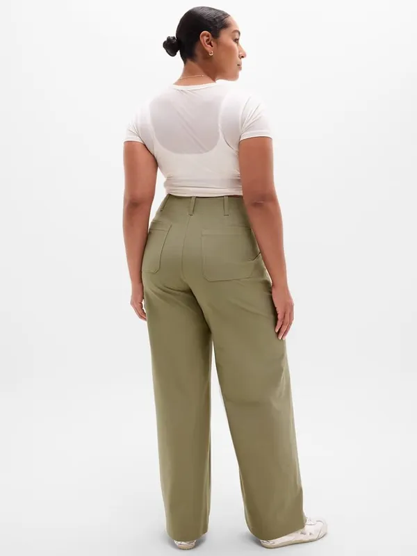 New Athleta 8 Skyline High Rise Wide Leg Pant Perennial Olive Size 8 Regular - Image 5