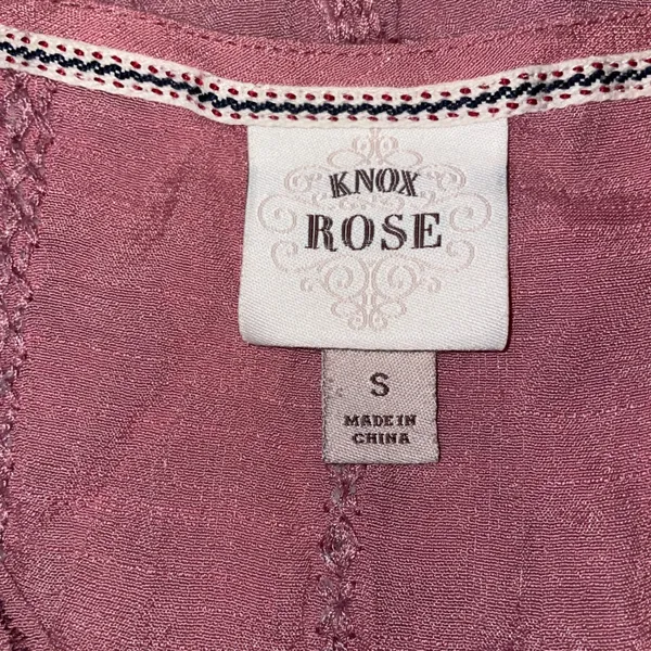 Knox Rose Peasant Top Women Size S Pink Embroidered Boho Cottagecore Blouse - Image 5