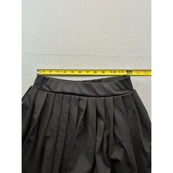 Womens Pleated Tennis Athletic Mini Skirt Elastic Waist 12 In Length Small Black - Image 2