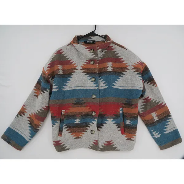 Blue B Collection Southwestern Tribal Button Up Jacket Multi Color‎ Women Medium - Image 8