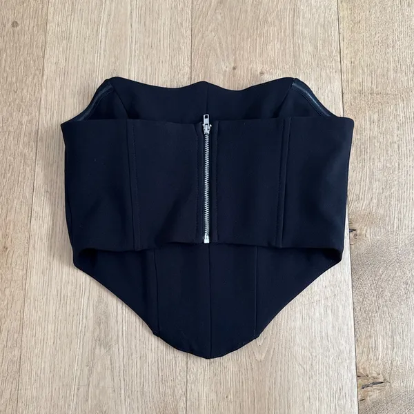 Edikted Corset Top Strapless Boned Size S Black - Image 3