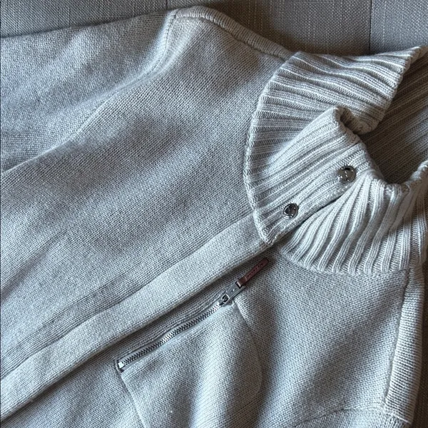 Ralph Lauren Black Label Merino Wool Angora Blend Knit Zip Up Collared Sweater - Image 6