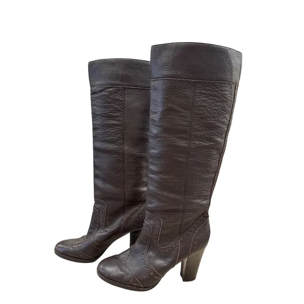 Michael Kors Womens Brown Knee High Leather Riding Boots 10M SKU 7079 - Image 3