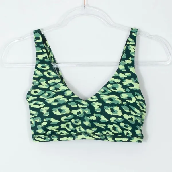 Aerie Offline Green Camo Athletic Workout Mesh Sports‎ Bra Womens Size Small - Image 4