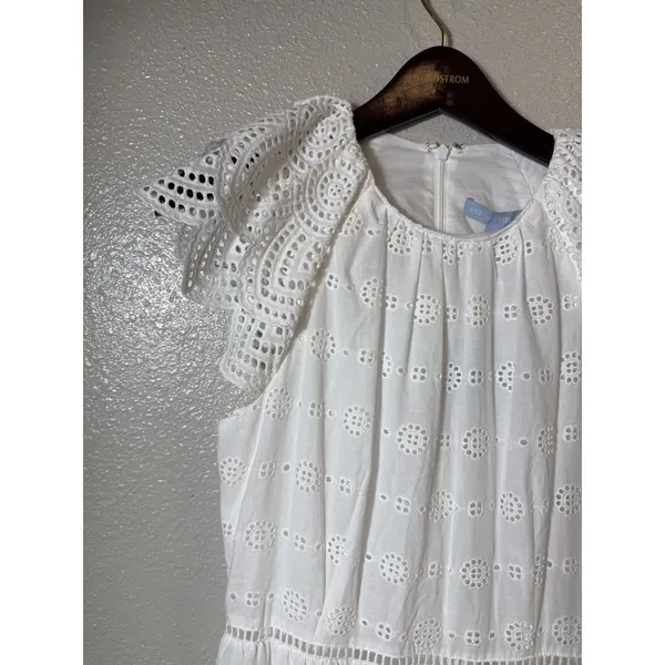 NWT Antonio Melani White Eyelet Midi Summer Dress in Size‎ 6. - Image 4