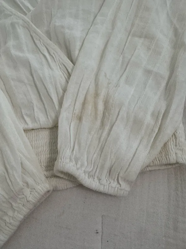 American Eagle Outfitters Cream Wrap Blouse - Image 2