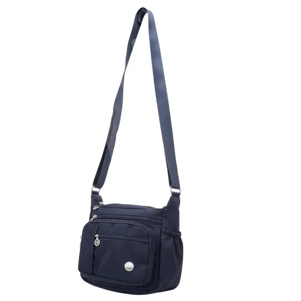 Jiel Shi Navy Blue Nylon Multi-Pocket Crossbody Bag Women Adjustable Strap - Image 3