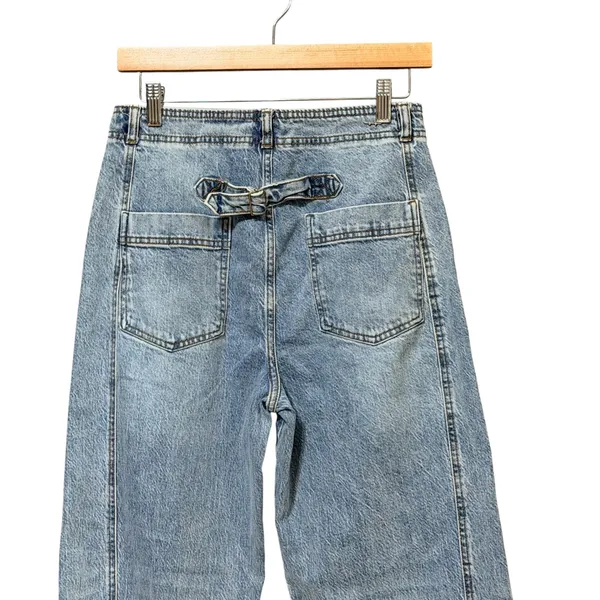 Habitual Womens High Rise Straight Leg Cinch Back Jeans Light Wash 4/27 - Image 3