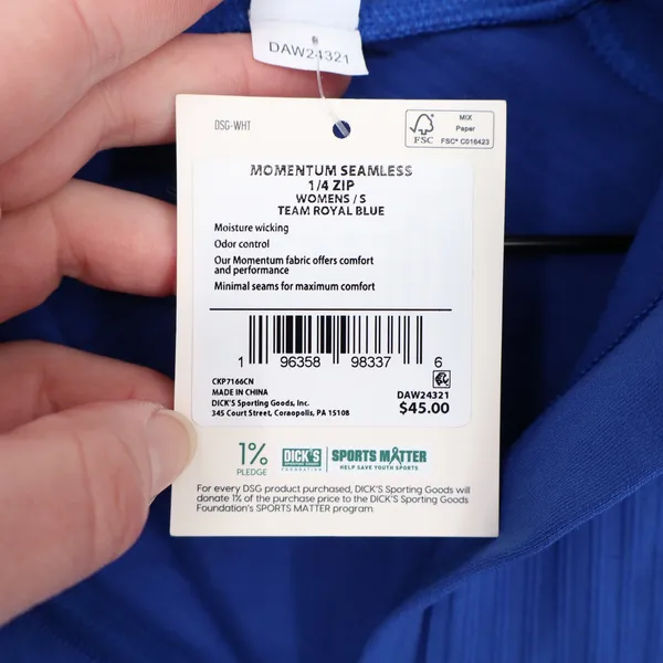 DSG Momentum Seamless 1/4 Zip Pullover Womens S Team Royal Blue - Image 5
