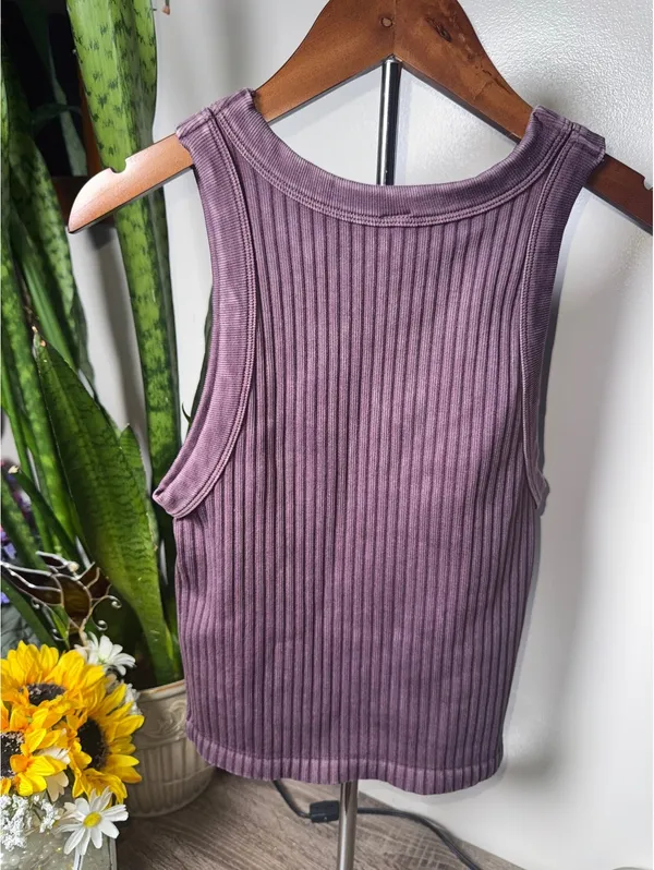 Zenana Ribbed Washed Seamless Tank - Image 2