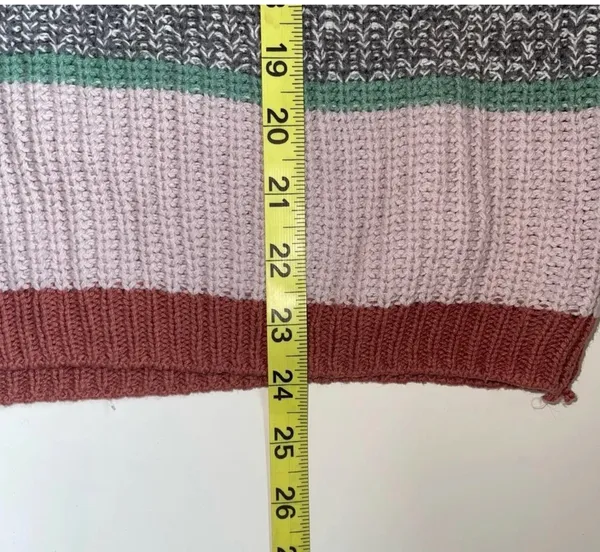 Maurices Henley Sweater Multicolor Striped V-neck Button Knit Pullover - Image 11