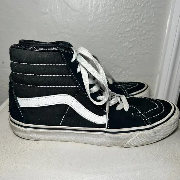 Vans Sk8-Hi Black Sneakers Women's High Top Skate Shoes Classic Style Size 8‎ - Image 4