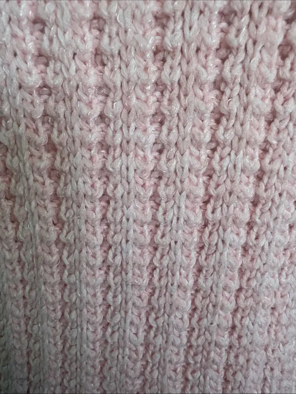 Time and Tru Light Pink Ribbed Crewneck Sweater - Image 3