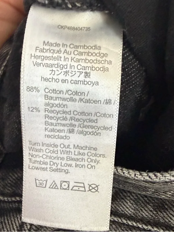 Madewell Low Slung Baggy Jeans Gray Black 25 Button Fly Wide Leg - Image 5