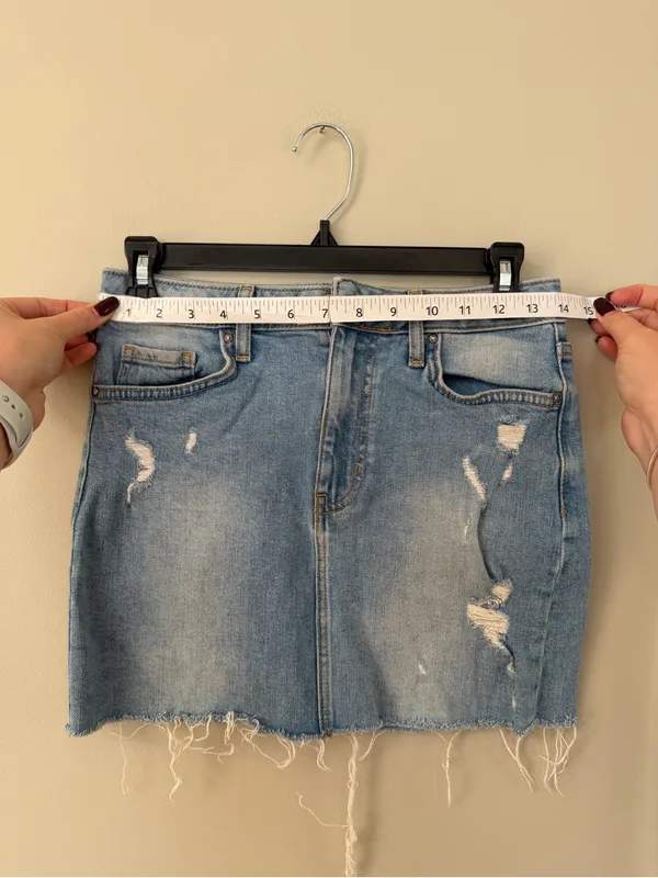 Forever 21 Jean High Waisted Skirt Size 25 - Image 6