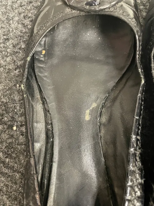 Tory Burch Shoes Reva Flats Patent Croc Leather size 7 black ballet - Image 4