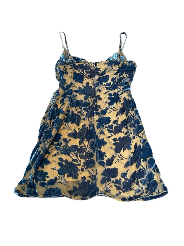 Womens Velvet Burnout Floral Slip Mini Dress Cowl Neck Party Cocktail Going Out - Image 5