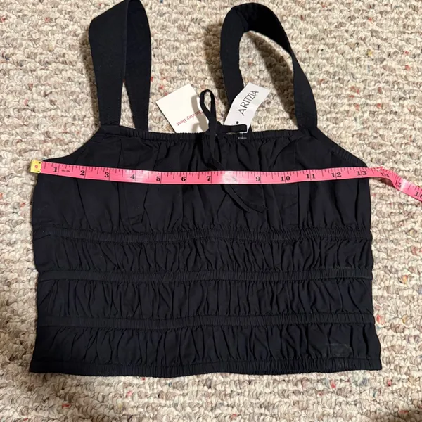 NWT Aritzia Sunday Best Martine Poplin Top Black- Size Small - Image 8
