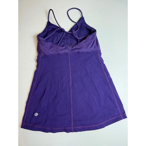 Lululemon Purple Tank Top Built In Bra Yoga Workout Athleisure Size 4‎ - Image 4