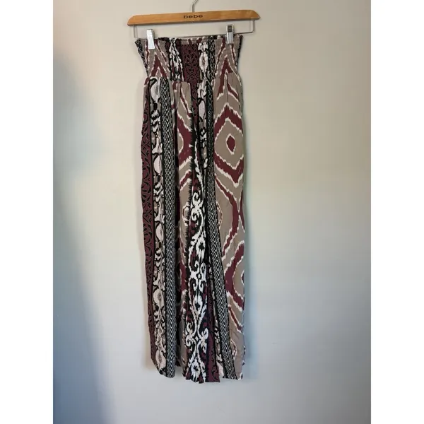 Bali Queen Aztec Smocked Waist Wide Leg Printed Pants One Size NEW - Image 7