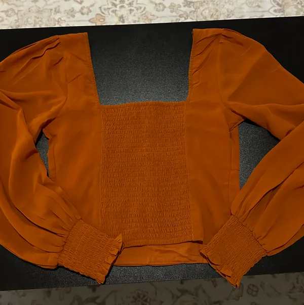 Abercrombie and Fitch Orange Long sleeve Top - Image 3